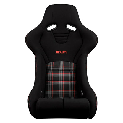 BRAUM Falcon-R Fixed Back Bucket Seat [Composite FRP] Black / Blue / Red / Red Plaid