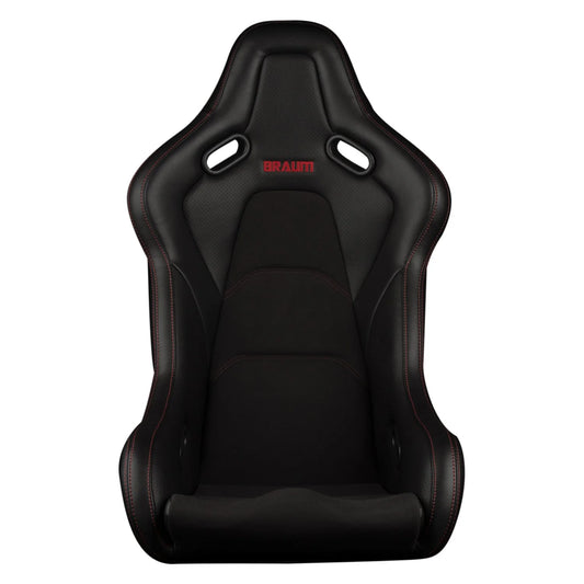 BRAUM Falcon-S Fixed Back Bucket Seat [Composite FRP] Black / White / Red