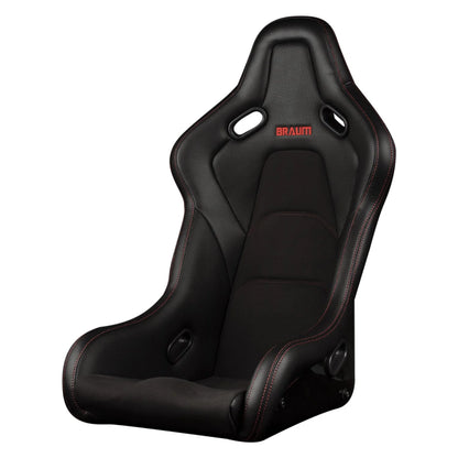 BRAUM Falcon-S Fixed Back Bucket Seat [Composite FRP] Black / White / Red