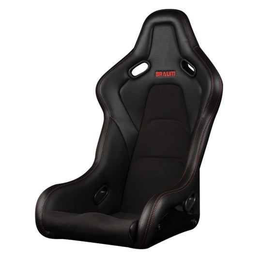 BRAUM Falcon-S Fixed Back Bucket Seat [Composite FRP] Black / White / Red
