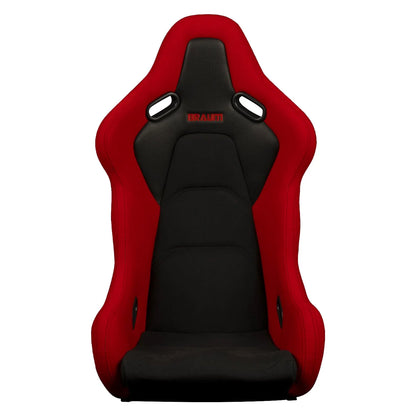 BRAUM Falcon-S Fixed Back Bucket Seat [Composite FRP] Black / White / Red