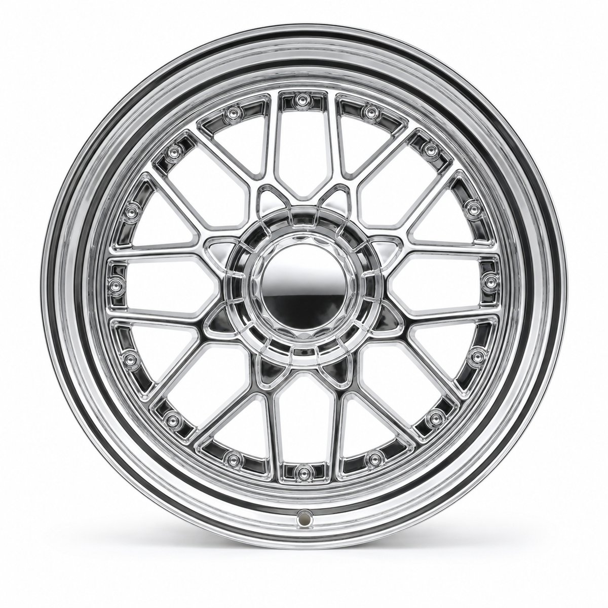 BTS-03 | White Chrome + Chrome Rivets wheels