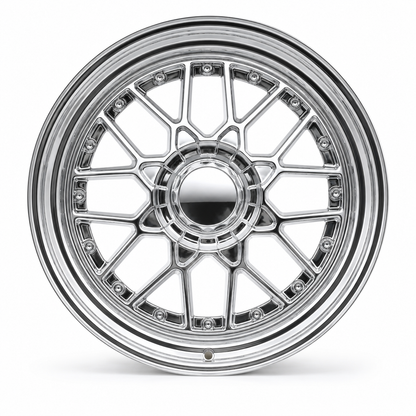 BTS-03 | White Chrome + Chrome Rivets wheels