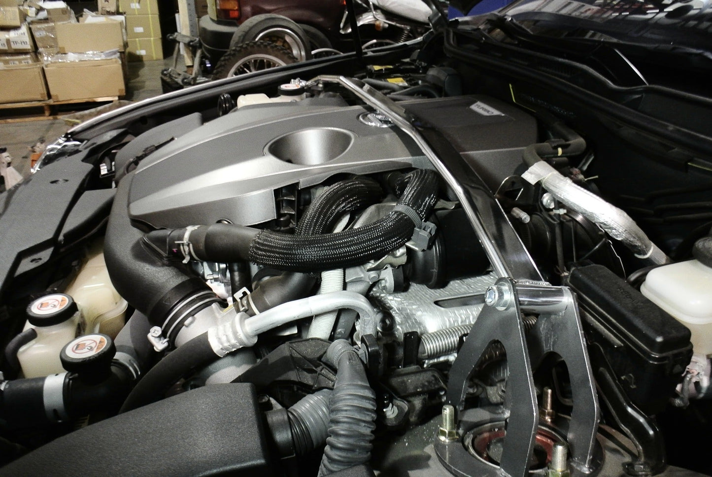 Megan Racing Polish Front Upper Strut Bar For Lexus 16-25 IS-Series / RC-Series 2.0L Turbo In-Line 4