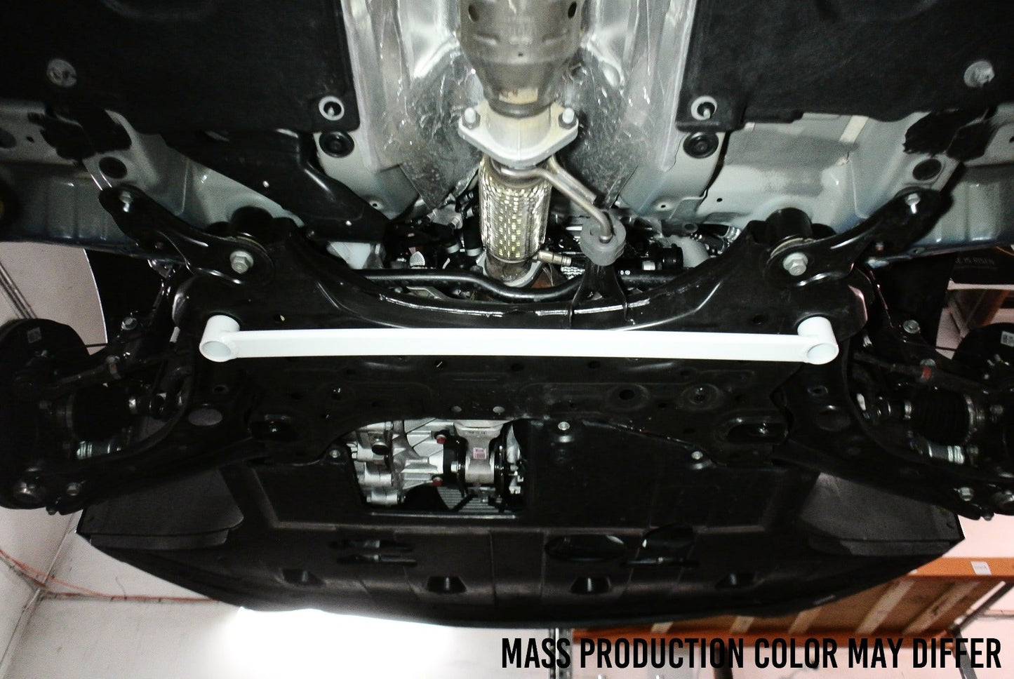 Megan Race Spec Blue Front Lower Strut Bar Brace For 17-20 Hyundai Elantra Sport w/Multi-Link (AD 6th Gen)