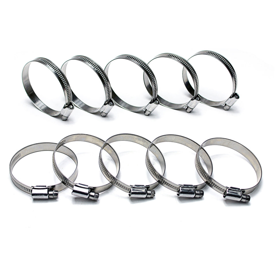HPS Stainless Steel Embossed Hose Clamps Size 28 10pcs Pack 1-1/4 inch - 2-1/4 inch 32mm-57mm