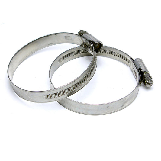 HPS Stainless Steel Embossed Hose Clamps Size 28 2pcs Pack 1-9/16 inch - 2-1/4 inch 40mm-57mm
