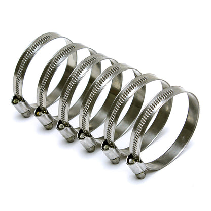 HPS Stainless Steel Embossed Hose Clamps Size 40 6pcs Pack 2 inch - 3 inch 51mm-76mm