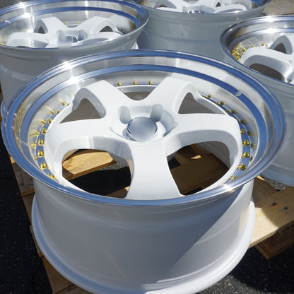WKS-2 | White Machined Lip + Gold Rivet