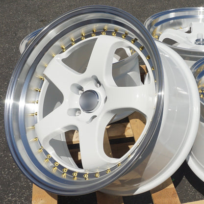 WKS-2 | White Machined Lip + Gold Rivet