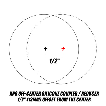HPS 1-1/2" - 2" ID, 3" Long, High Temp 4-ply Reinforced Silicone Offset Reducer Coupler Hose Black (38mm - 51mm ID, 76mm Length)