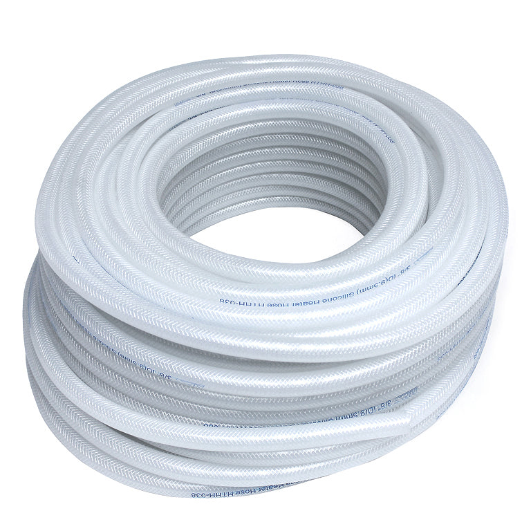 HPS 1 inch ID Clear high temp reinforced silicone heater hose tubing 50 feet roll Max Temperature Rating: 350F Bend Radius: 4 inch