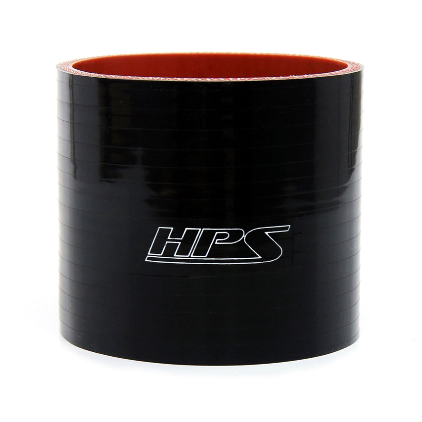 HPS 2.75 inch ID 6 inch Long High Temp 4-ply Reinforced Silicone Straight Coupler Hose Black 70mm ID 152mm Length