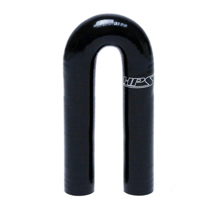 HPS 1-1/8 inch ID High Temp 4-ply Reinforced Silicone 180 Degree U Bend Elbow Coupler Hose Black 28mm ID