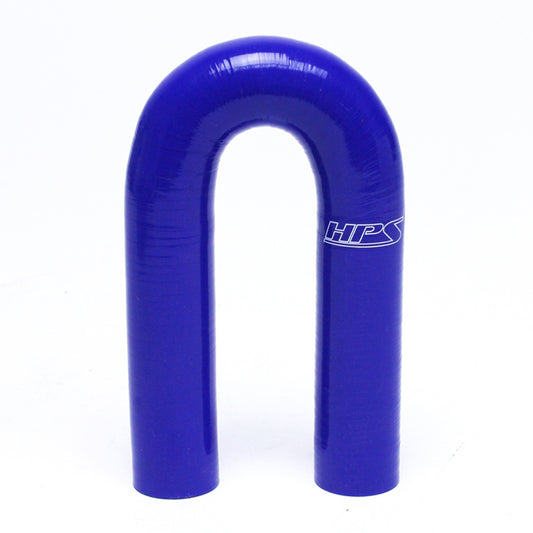 HPS 1-1/8 inch ID High Temp 4-ply Reinforced Silicone 180 Degree U Bend Elbow Coupler Hose Blue 28mm ID