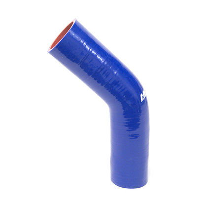 HPS 2.25 inch ID High Temp 4-ply Reinforced Silicone 45 Degree Elbow Coupler Hose Blue 57mm ID