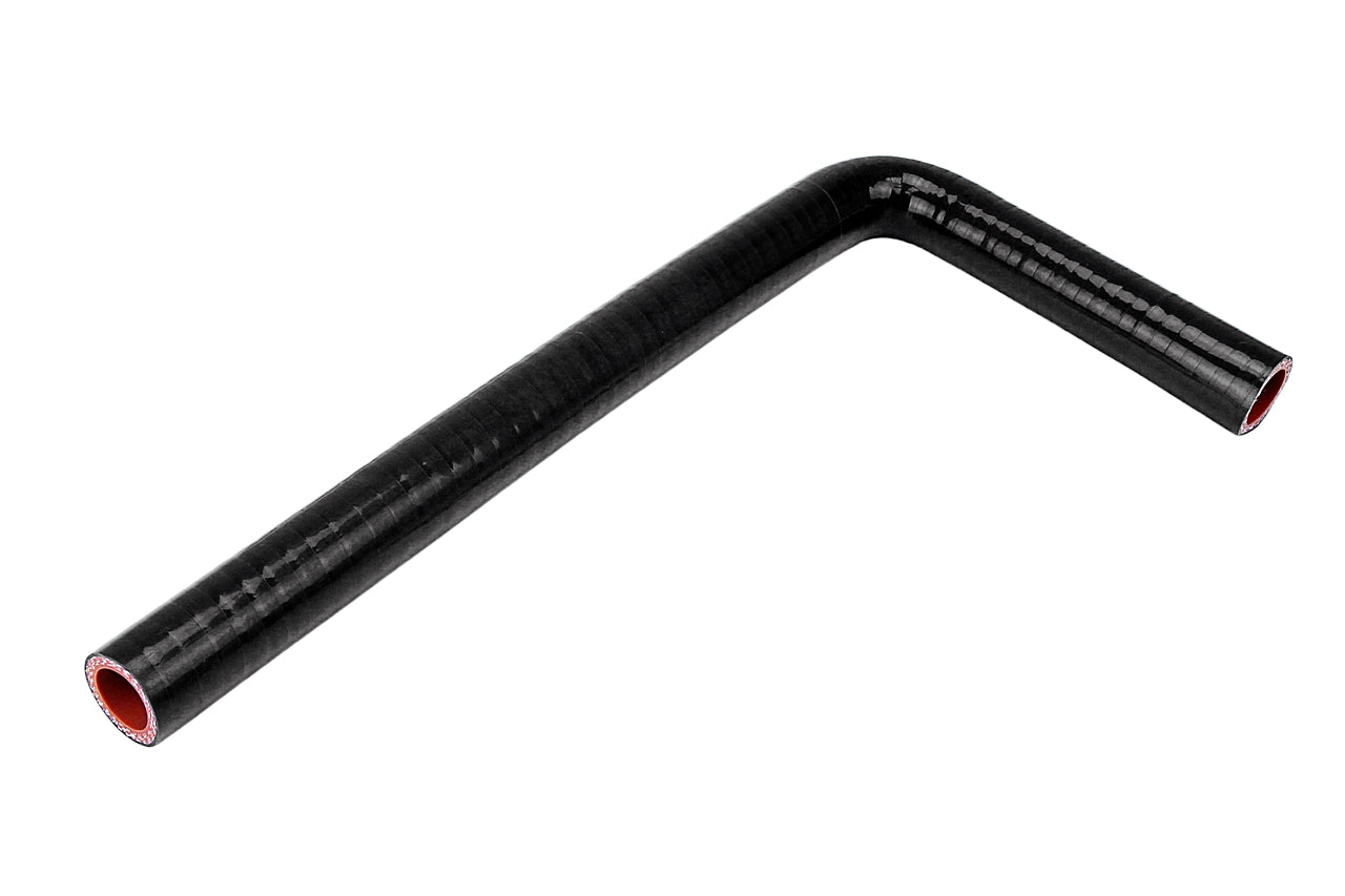 HPS 1/2 inch 13mm with 5 inch and 12 inch Leg Silicone 90 Degree Elbow Coupler Hose High Temp 4-ply Reinforced Black