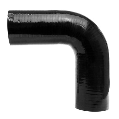 HPS 2 inch ID High Temp 4-ply Reinforced Silicone 90 Degree Elbow Coupler Hose Black 51mm ID