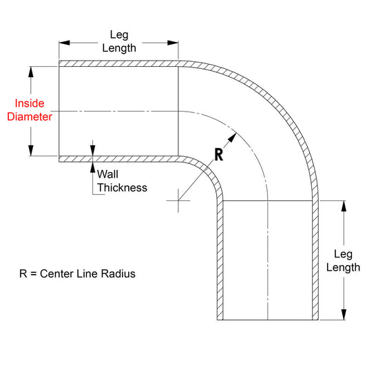 HPS 1/2" (13mm) with 8" and 18" Leg, Silicone 90 Degree Elbow Coupler Hose, High Temp 4-ply Reinforced, Black