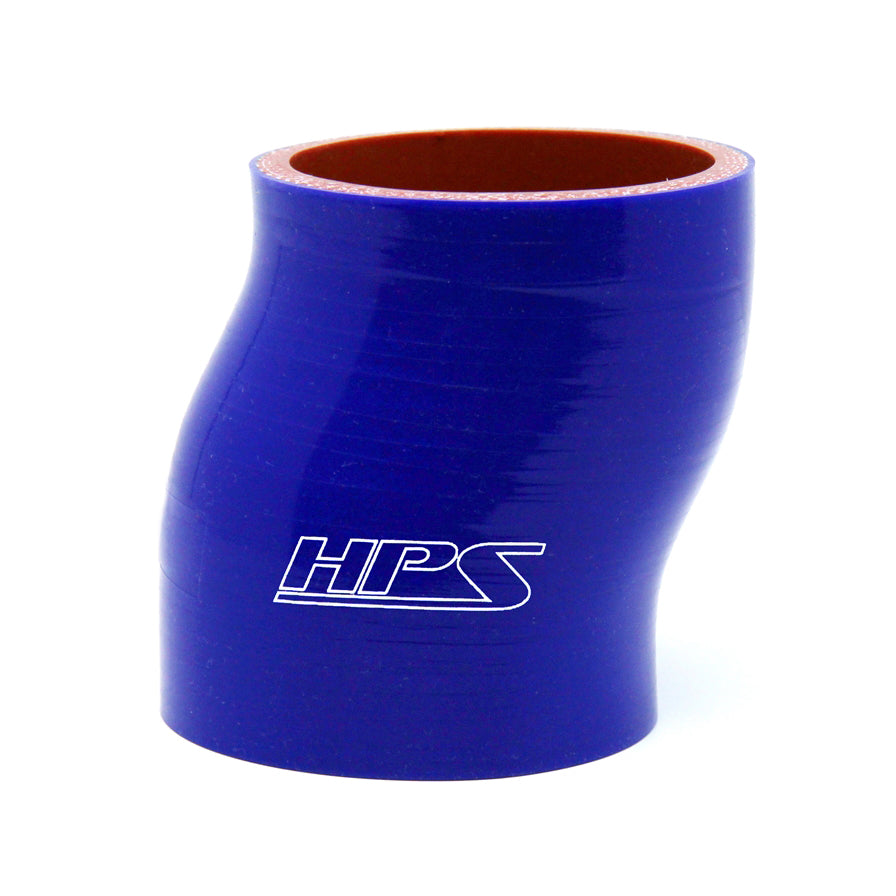 HPS 2.5 inch ID 3 inch Long High Temp 4-ply Reinforced Silicone Offset Coupler Hose Blue 63mm ID 76mm Length