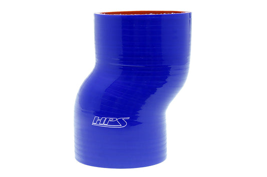 HPS 3 inch ID 6 inch Long High Temp 4-ply Reinforced Silicone Offset Coupler Hose Blue 76mm ID 152mm Length