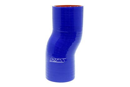HPS 2.5 inch ID 6 inch Long High Temp 4-ply Reinforced Silicone Offset Coupler Hose Blue 63mm ID 152mm Length