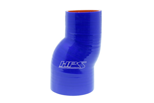 HPS 2 inch - 2.38 inch ID 6 inch Long High Temp 4-ply Reinforced Silicone Offset Reducer Coupler Hose Blue 51mm - 60mm ID 152mm Length