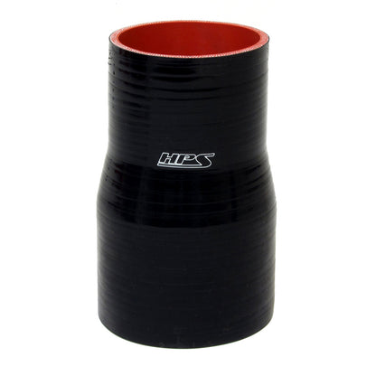 HPS 2.5 inch - 3.5 inch ID 4 inch Long High Temp 4-ply Reinforced Silicone Reducer Coupler Hose Black 63mm - 89mm ID 102mm Length