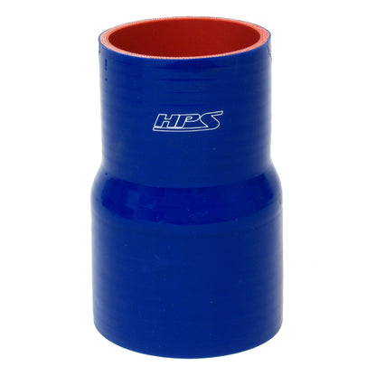 HPS 2.5 inch - 4 inch ID 4 inch Long High Temp 4-ply Reinforced Silicone Reducer Coupler Hose Blue 63mm - 102mm ID 102mm Length