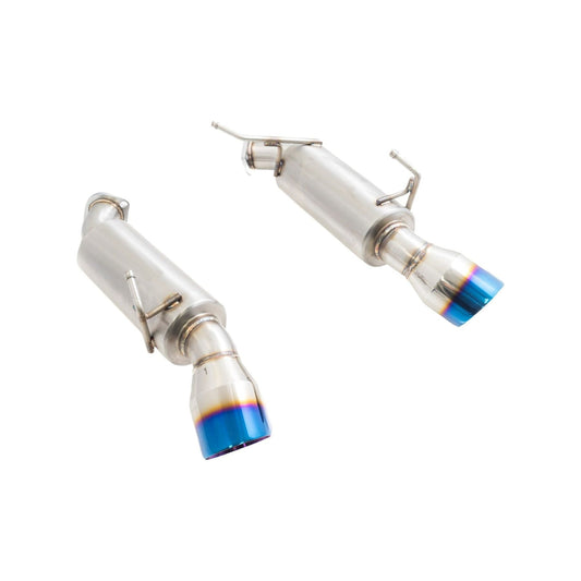 Megan Racing Dual Canister Exhaust System (Burnt Tips) for 2008–2013 Infiniti G37 Coupe / 2014–2015 Infiniti Q60 — MR-ABE-IG08-BT