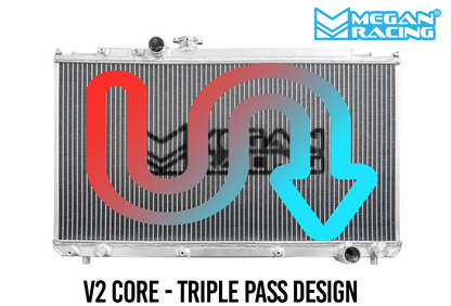 Megan Racing Performance Aluminum "Triple Pass" Radiator w/Cap For 2000-2005 Lexus IS300 XE10