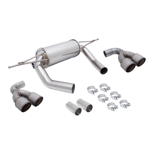 Megan Racing Supremo Axle Back Exhaust System Raw Metal Tips for 15-20 BMW M3 F80/M4 F82