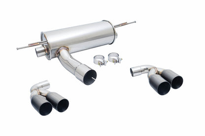Megan Racing Supremo Axle Back Exhaust System Black Chrome Quad Rolled Tips for 16-18 BMW M2 F87 N55 3.0L N55B30T0 Turbo