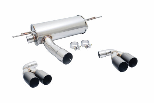 Megan Racing Supremo Axle Back Exhaust System Black Chrome Quad Rolled Tips for 16-18 BMW M2 F87 N55 3.0L N55B30T0 Turbo