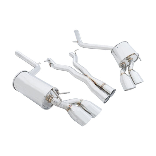 Megan Racing Axle-Back Exhaust for 2012–2015 Mercedes-Benz C63 AMG — Stainless Rolled Tips — MR-ABE-MBW204C63