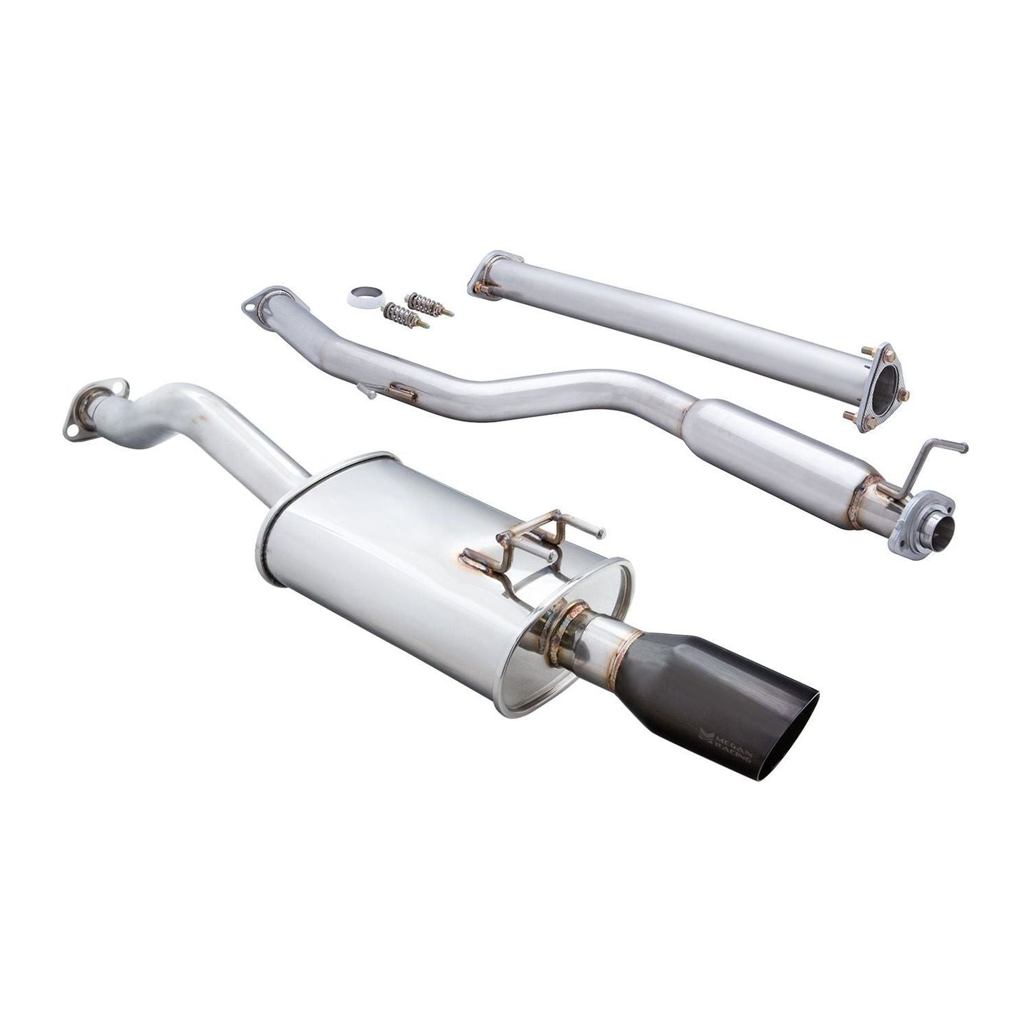 Megan Racing RS Stainless Cat-Back Exhaust System Black Chrome Tip For 12-15 Honda Civic Si Sedan