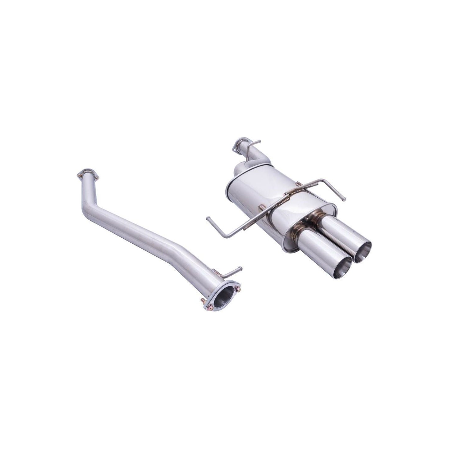 Megan Racing Type 2 Series Cat-Back Exhaust System 3" Pipe Dual Rolled Tips For 95-98 Nissan 240SX S14