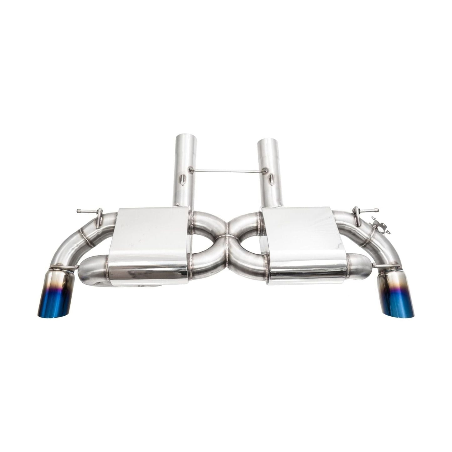 Megan Racing OE-Type Dual Exit Cat-Back Exhaust System with Burnt Blue Tips for 2019+ Toyota Supra (3.0L 6-Cylinder)