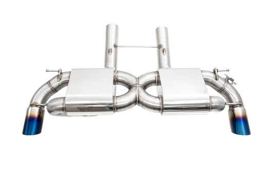 Megan Racing Toyota Supra 19+ OE Type Dual Exit Exhaust System W/ Burnt Blue Tips (3.0L 6-Cyl) - MR-CBS-TS20-OE-R-BT+M