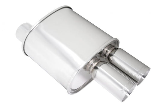 Megan Racing Universal Exhaust F-RT Turbo Dual Tip Muffler - MR-MU-FRT-2T