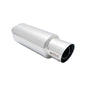 Megan Racing M-GT Style 3" Inlet Universal Muffler Silver Chrome Round Tip + Silencer