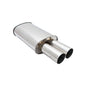 Megan Racing M-DT Series 2.5" Inlet Exhaust Muffler [Silver Chrome Canister / Tips]
