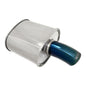 Megan Racing M-FG Series 2.5" Inlet Exhaust Muffler [Silver Chrome Canister / Blue Tip]