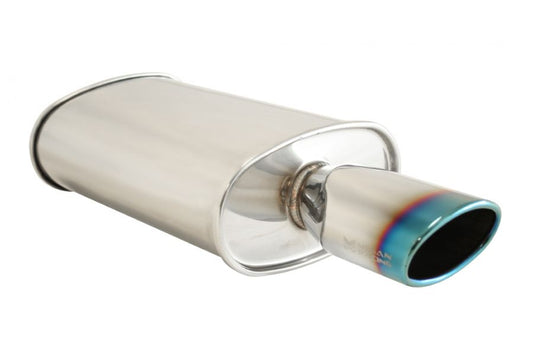 Megan Racing Universal Exhaust O-ST Muffler (Single Oval Burnt Tip) - MR-MU-OST-2
