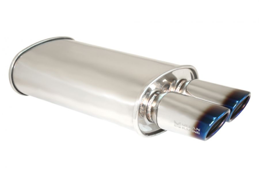 Megan Racing Universal Exhaust O-VA Muffler (Dual Oval Burnt Tips) - MR-MU-OVA-2