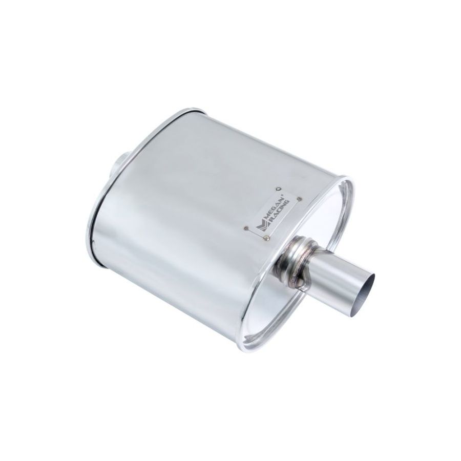 Megan Racing 2.5" Inlet Exhaust Muffler without Tip [Silver Chrome]