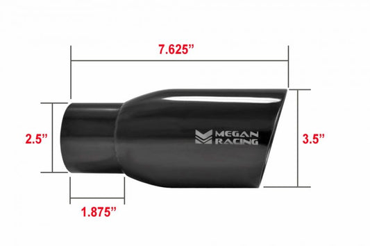 Megan Racing Universal Exhaust Black Chrome 2.5