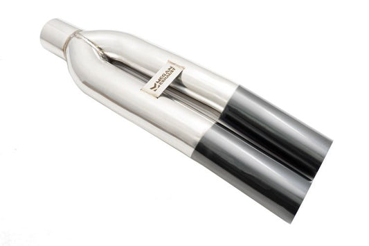 Megan Racing Universal Dual 3" VIP Exhaust Tip "Blast Pipe" Style (weld-on) - Angled Cut - Black Chrome Tip - MR-UT-D3BC-V2