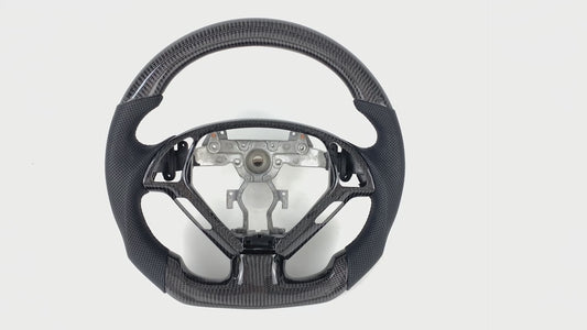 FOR 2007-2013 INFINITI G35/G37 CARBON FIBER & LEATHER STEERING WHEEL