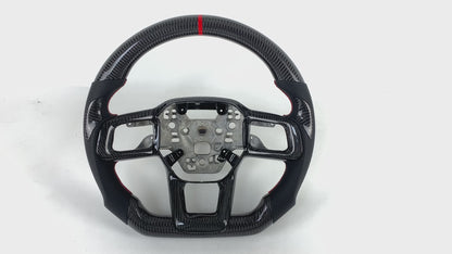 FOR 2024+ FORD MUSTANG CARBON FIBER & LEATHER STEERING WHEEL